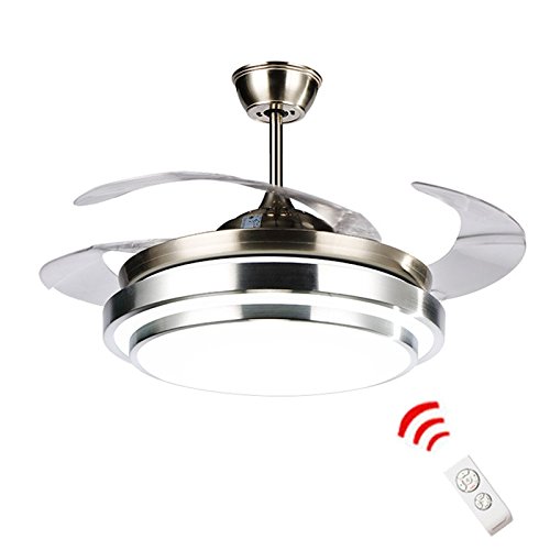 KALRI 42" Modern Ceiling Fan with LED Light Kit and Remote Control Fan Chandelier Lamp LED Invisible Ceiling Light Dining Room - B07DXRR32M